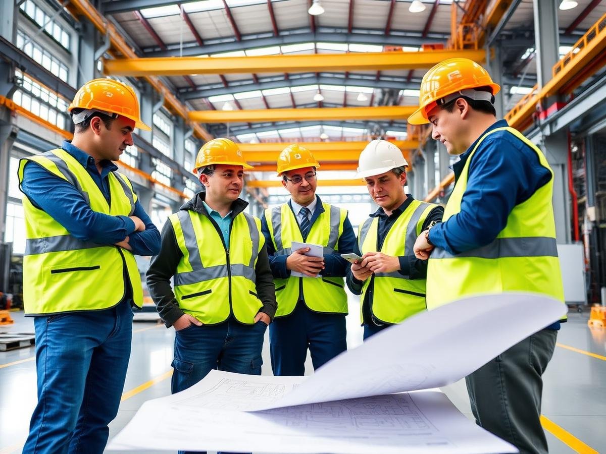 NOVOX engineers reviewing project blueprints